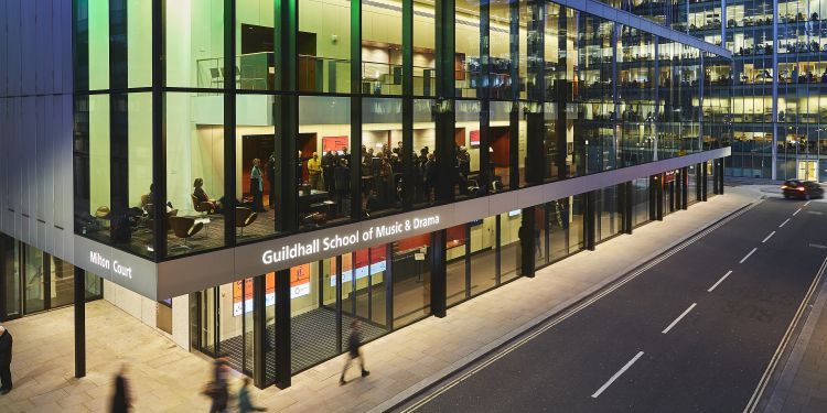 Milton Court exterior in the evening