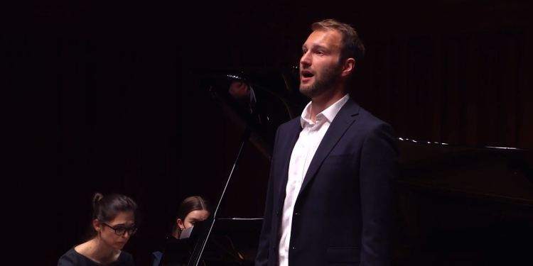 Singer and accompanist perform on the Milton Court stage