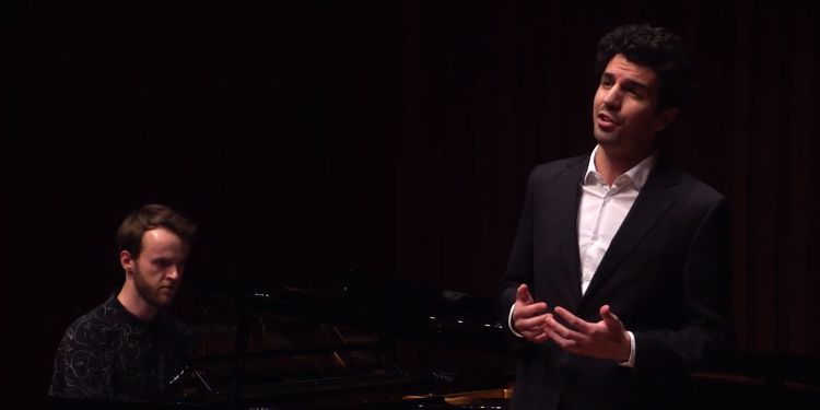 Singer and accompanist perform on the Milton Court stage