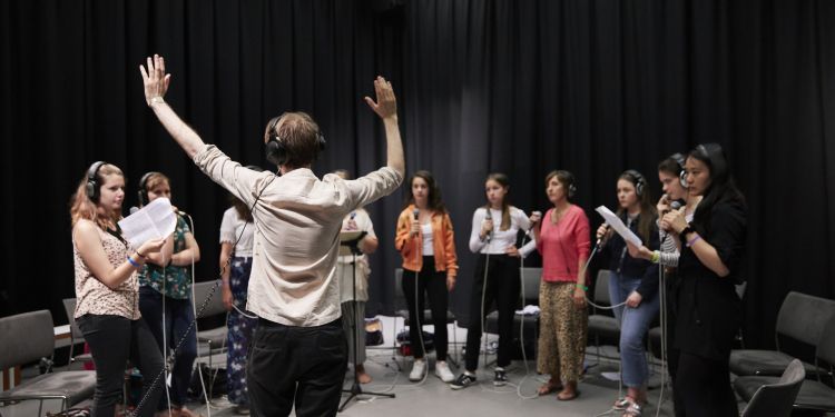 In-studio A Cappella recording session