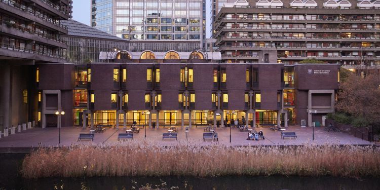 Silk Street building and Lakeside terrace in the early evening