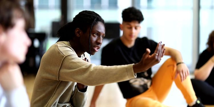 Participants and Guildhall students in a Supported Application Scheme workshop