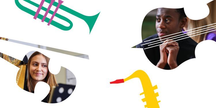 Music illustrations with photography