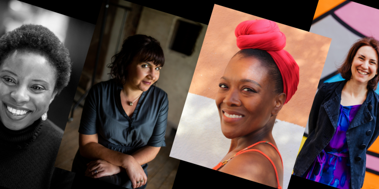 Four headshots of smiling women