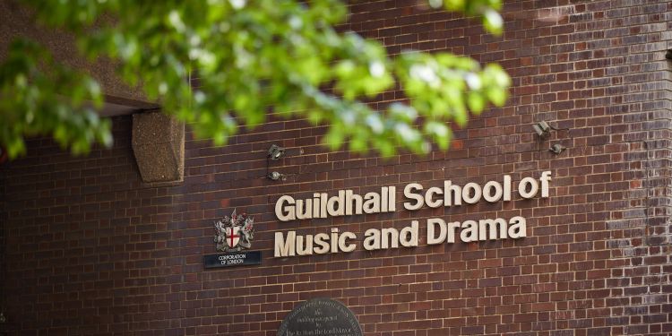 Guildhall School sign on Silk Street