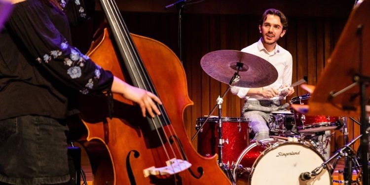 Guildhall jazz musicians - double bass and drum kit