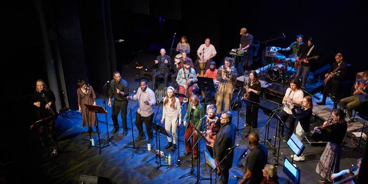 The Messengers and Impossibilities performance of all performers on stage