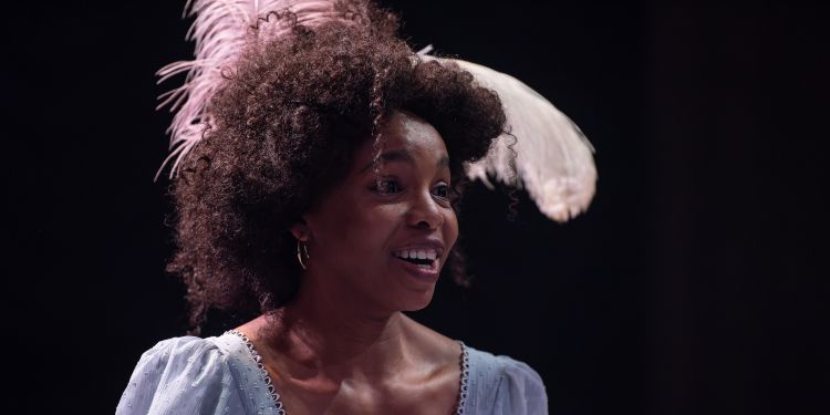 Shot of an opera student singing in historical costume