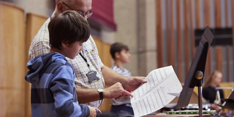 Percussion Teacher and Student