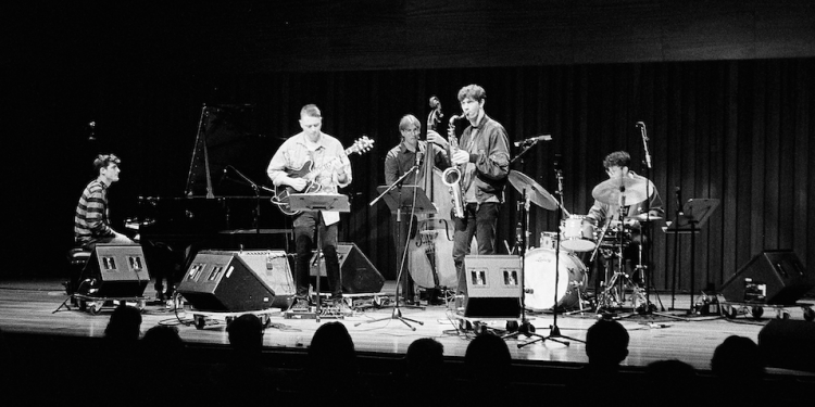 Jazz Band in black and white