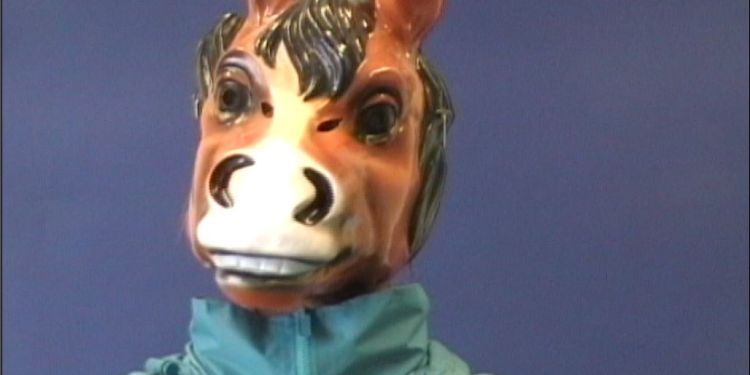 A ceramic horse head