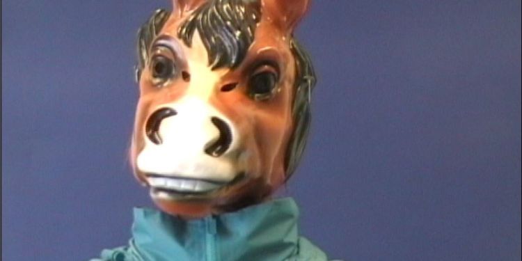 A ceramic horse head 