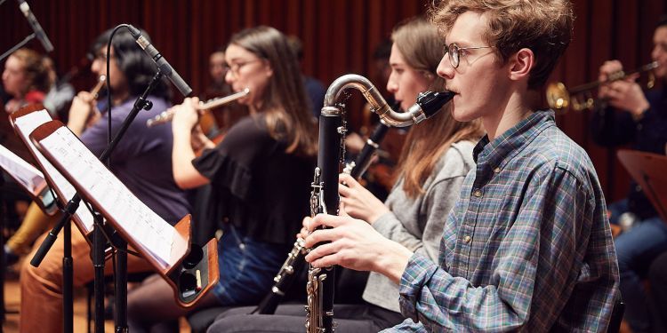 Wind orchestra playing