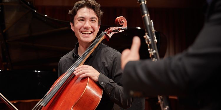 Chamber student with cello