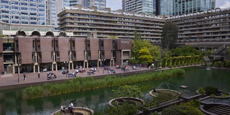 Overlooking lakeside from the Barbican