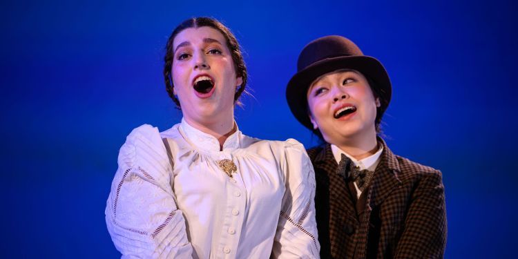 Two opera students singing