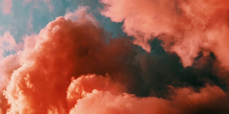 Pink clouds in the sky