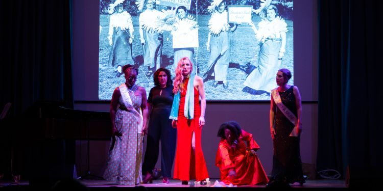 Ms Midlife, five women stand on stage