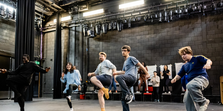 Students and company members from The PappyShow, facilitators of the undisciplined residency, 2022. Photo by Matthew Ferguson.