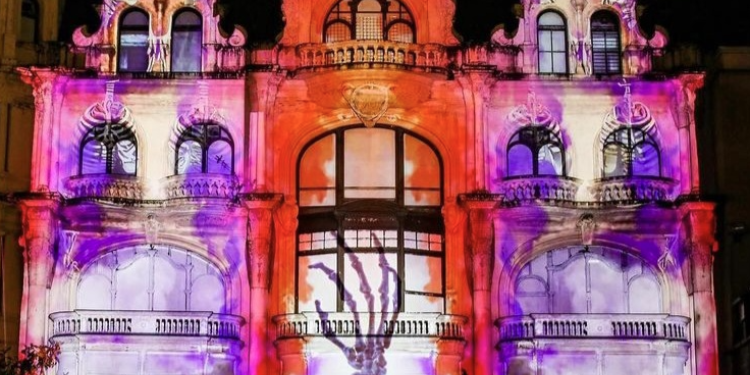 Guildhall Production Studio halloween illuminations