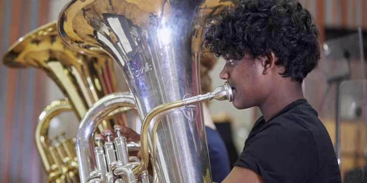 Junior Guildhall brass players
