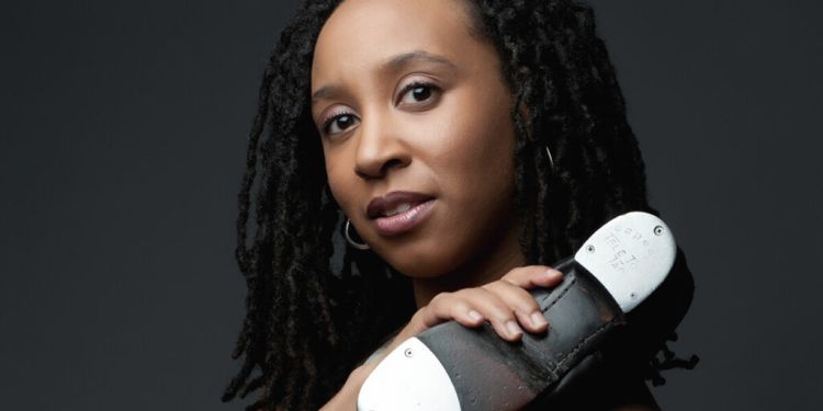 Annette Walker holding tap shoe