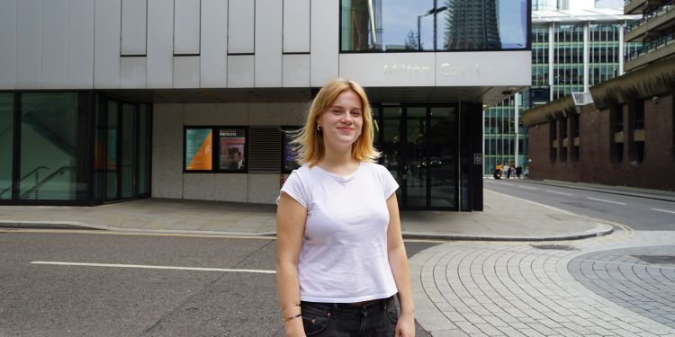 Holly standing outside Milton Court