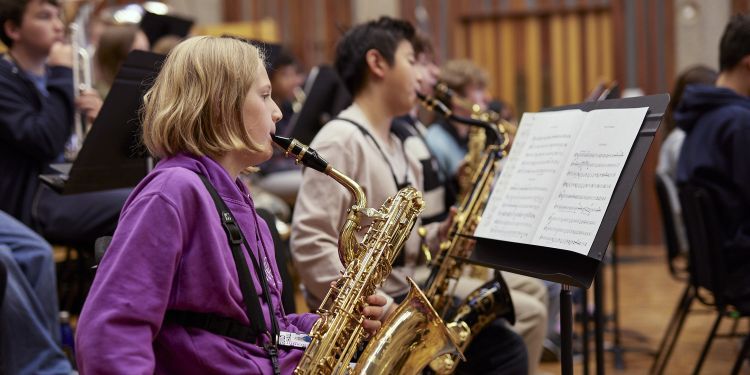 Junior Guildhall saxophonists