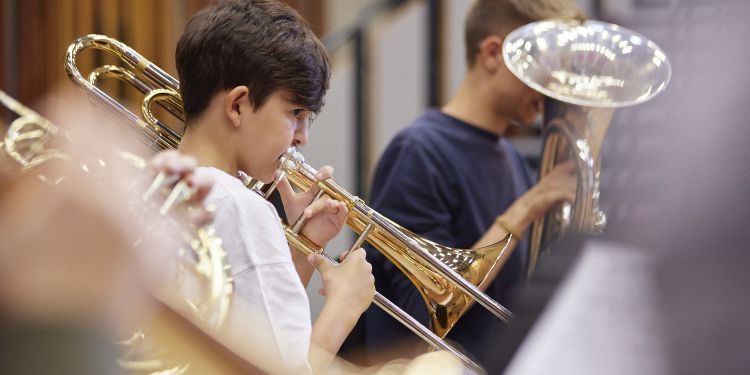Junior Guildhall brass players