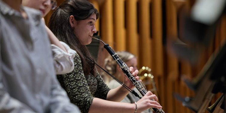 Student playing the Cor Anglais as part of an orchestra 
