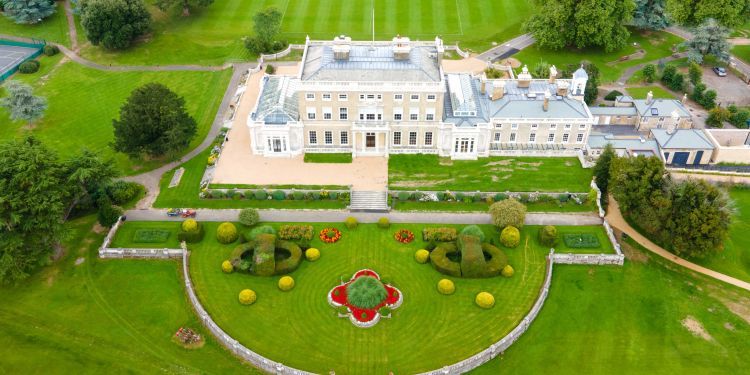 Aerial view of buildings and grounds at Freemen's School 