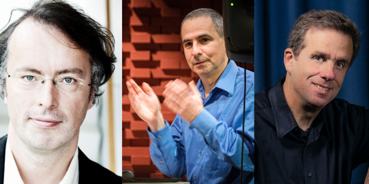 headshots of Fredrik Ullén, David Dolan and Oded Ben-Tal 