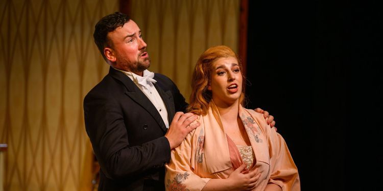 Vocal students on stage performing