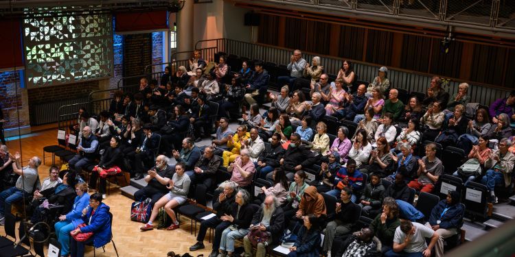 The audience at 2026 LSO St Lukes orchestral Artistry relaxed lunchtime concert 