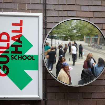 Guildhall sign on Silk Street
