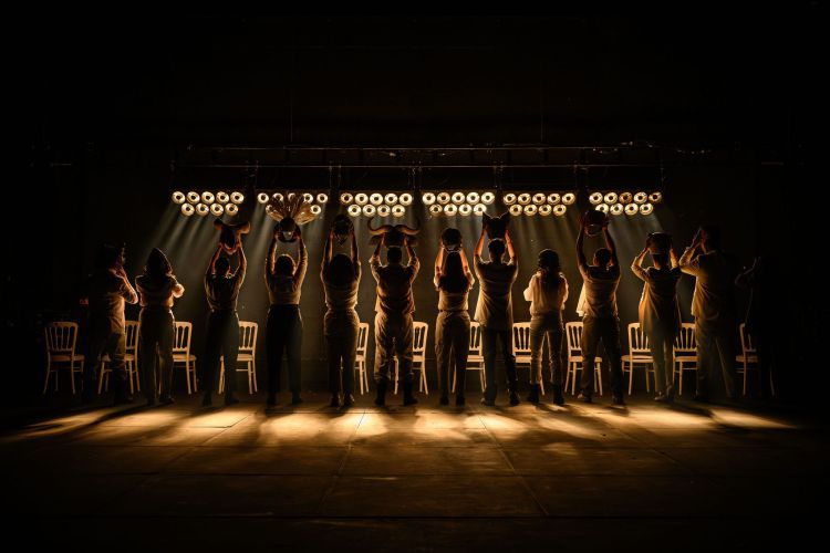 The full cast in the production Much Ado About Nothing