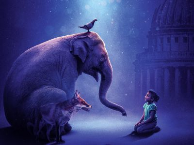 Beasts of London image with animals looking at little girl