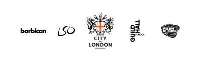 Logos of Barbican, LSO, City of London, Guildhall School, Museum of London