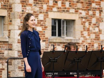 Emma Kerr singing at the 10th anniversary Jerwood Young Artists concert