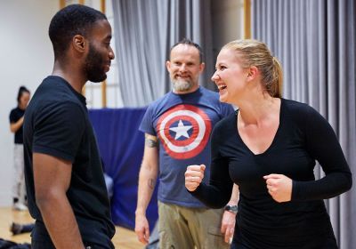 Three people in acting class