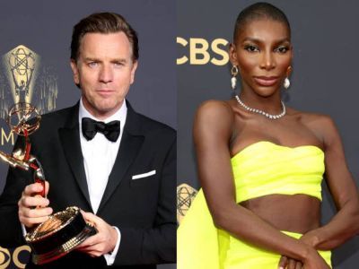 Ewan McGregor and Michaela Coel with their Olivier Awards