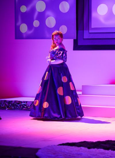 The purple gown Nikki designed for Alcina