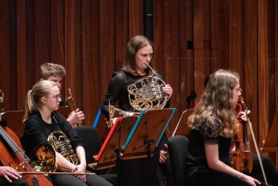 Georgina playing her horn