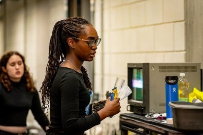 Stage Management student Summer Minnott behind-the-scenes on Drama production - Enron