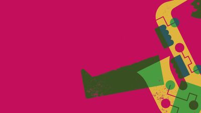 Illustration of man playing the saxophone
